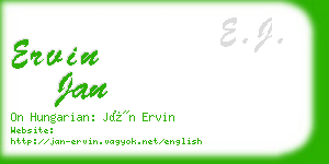 ervin jan business card